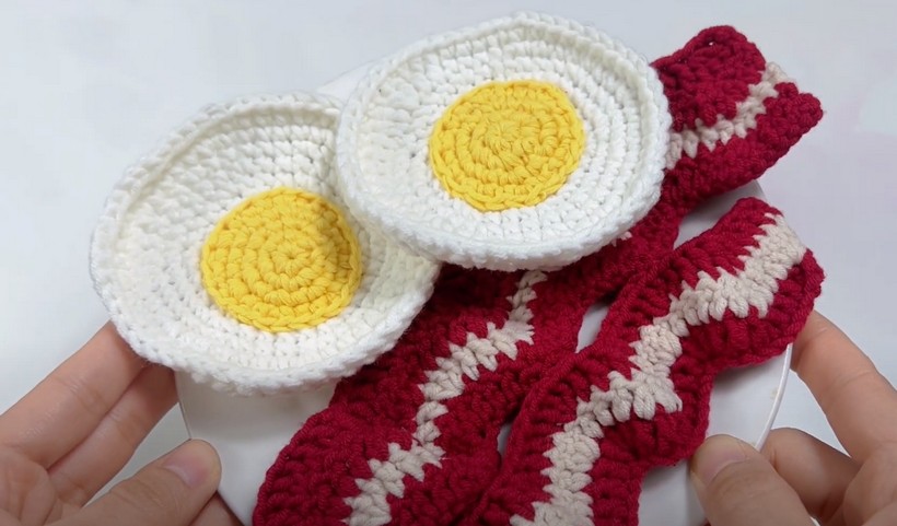 Crochet Bacon & Egg Play Food