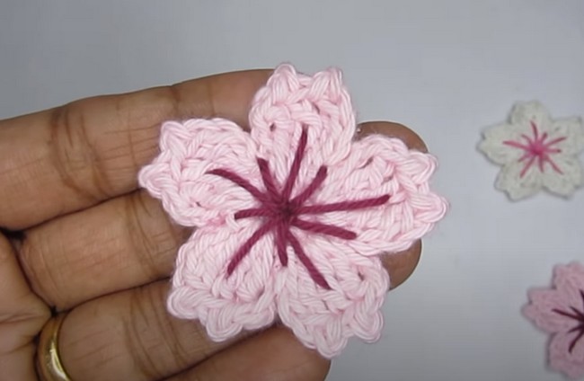 Crochet Cherry Blossom Flower