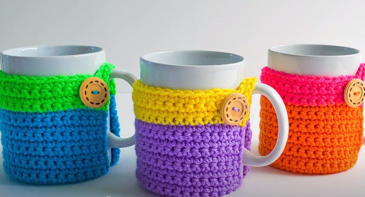 Crochet Cup Cozy Patterns 1