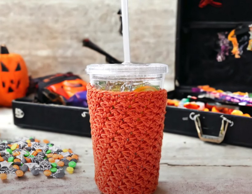 Crochet Cup Cozy With Bottom