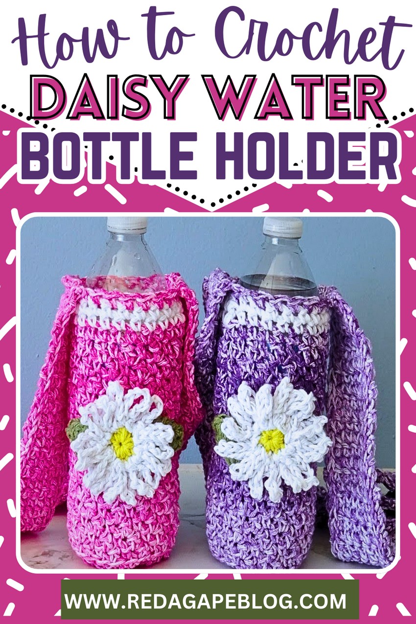 Crochet Daisy Water Bottle Holder