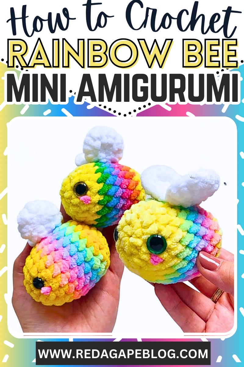 Crochet Mini Rainbow Bee Tutorial
