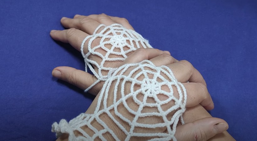 Crochet Spider Web Gloves