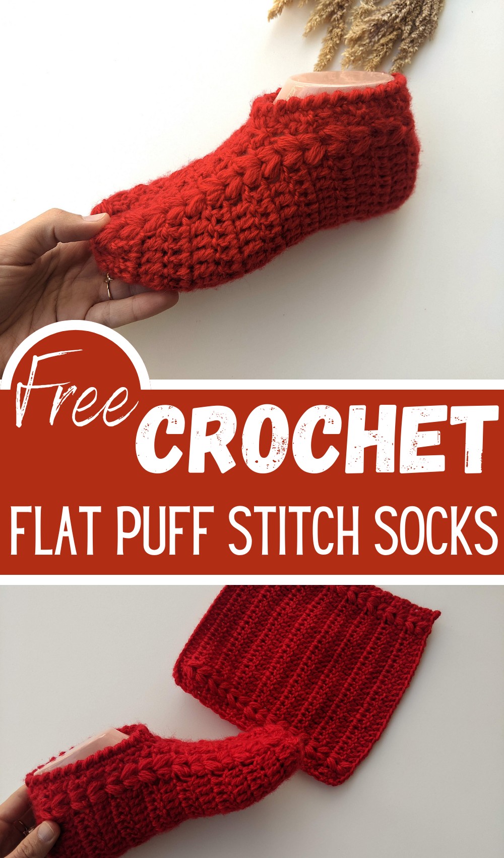 Flat Puff Stitch Socks