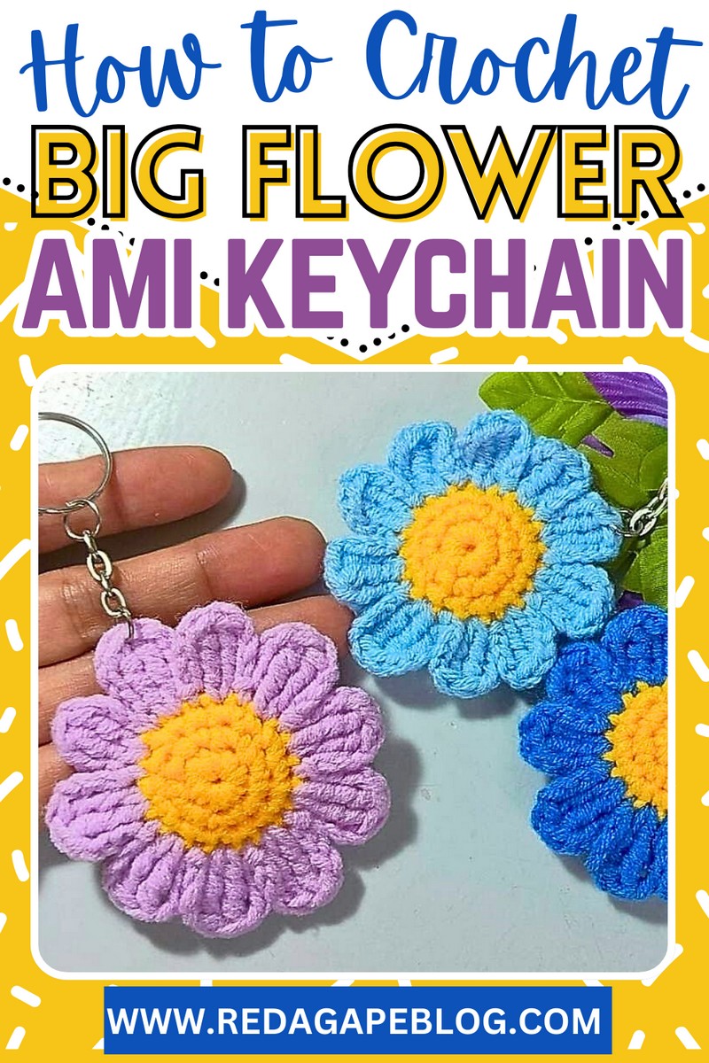 Free Crochet Flower Keychain Pattern