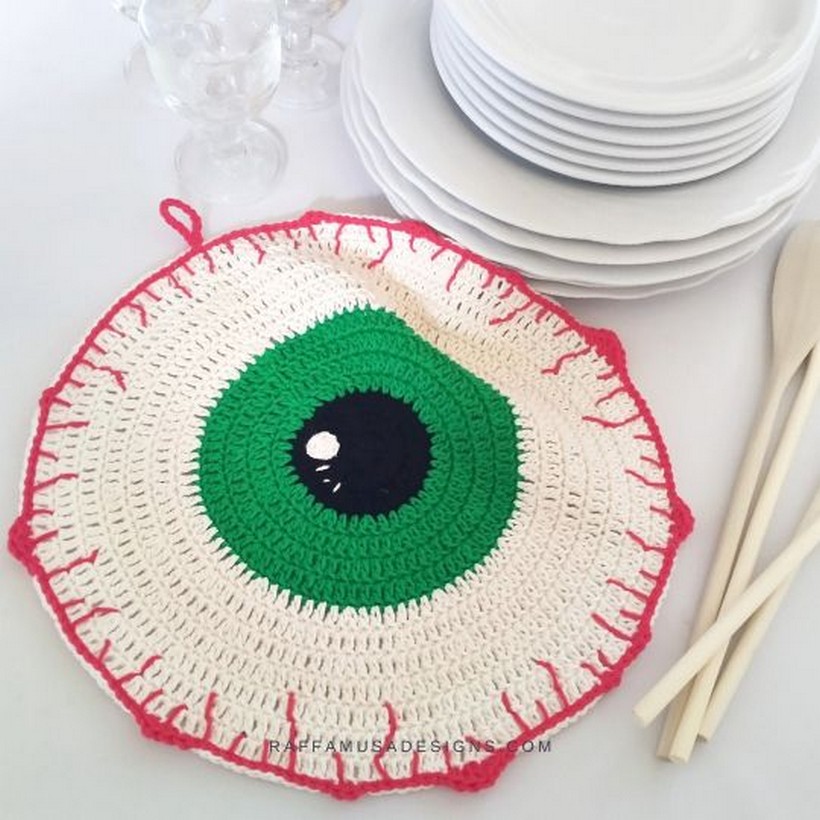 Halloween Eyeball Dishcloth