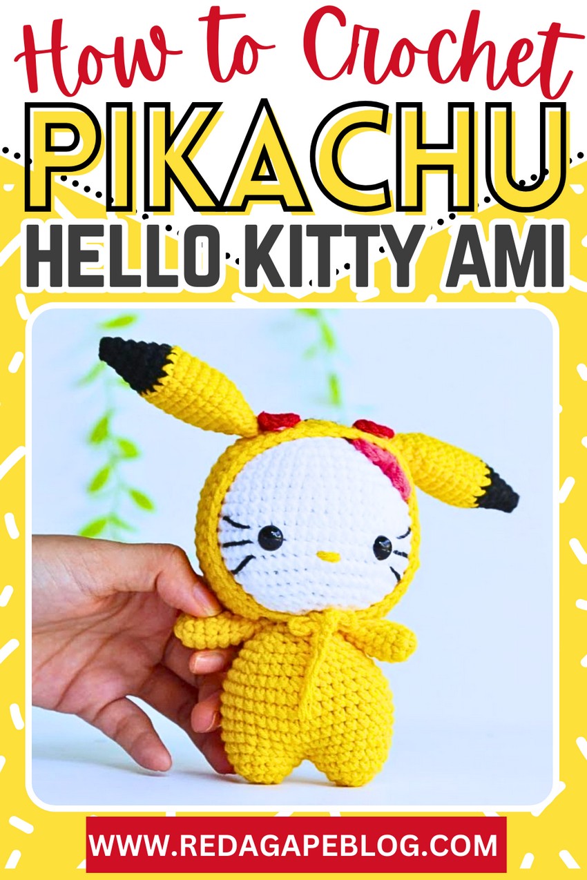 Hello Kitty In Pikachu Outfit Amigurumi