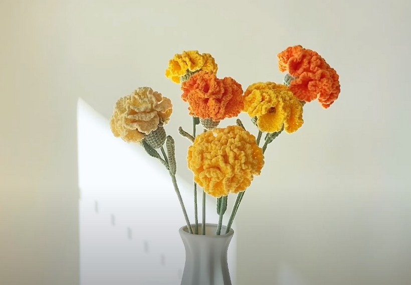 How To Crochet A Carnation Flower Bouquet