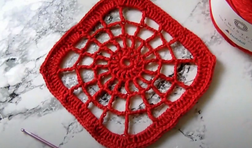 How To Crochet A Spiderweb Granny Square