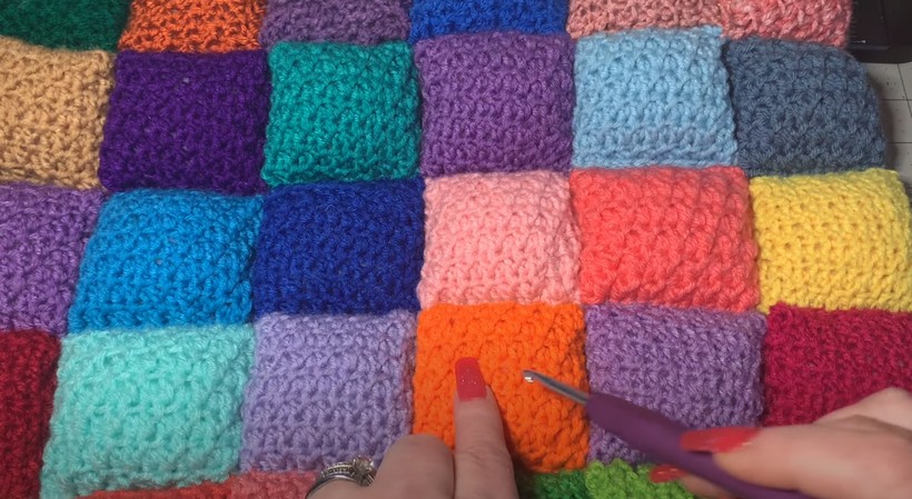 How To Crochet A Textured Patchwork Puff Pillow