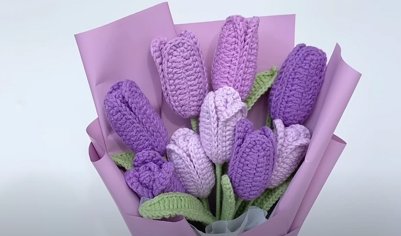 How To Crochet Tulips Bouquet