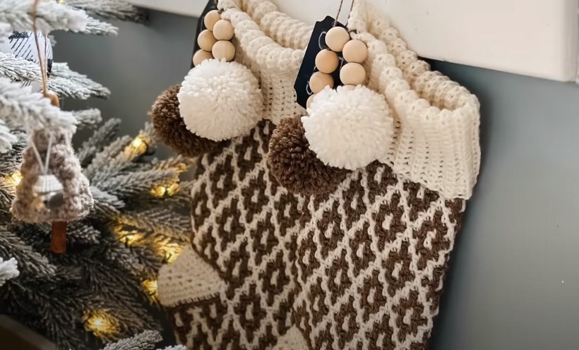 Merry Mosaic Stocking Crochet Pattern