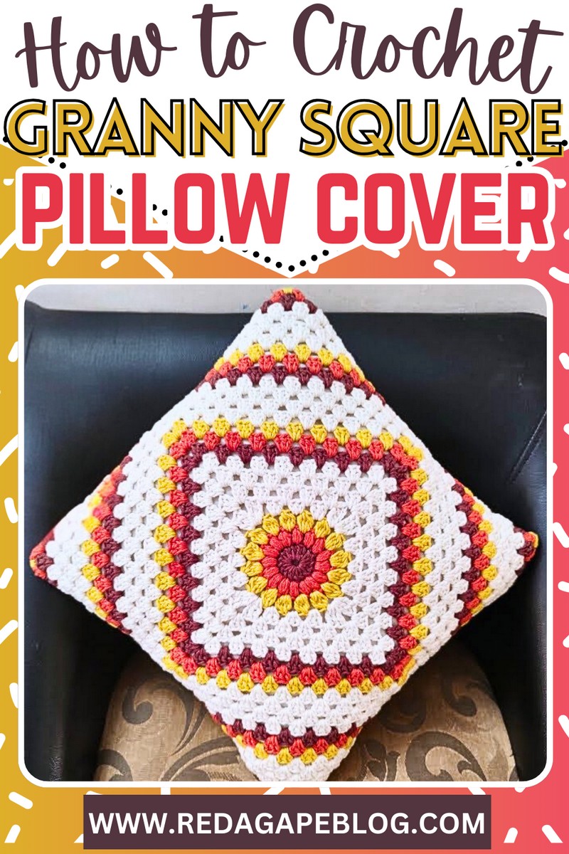 crochet granny square pillow cover