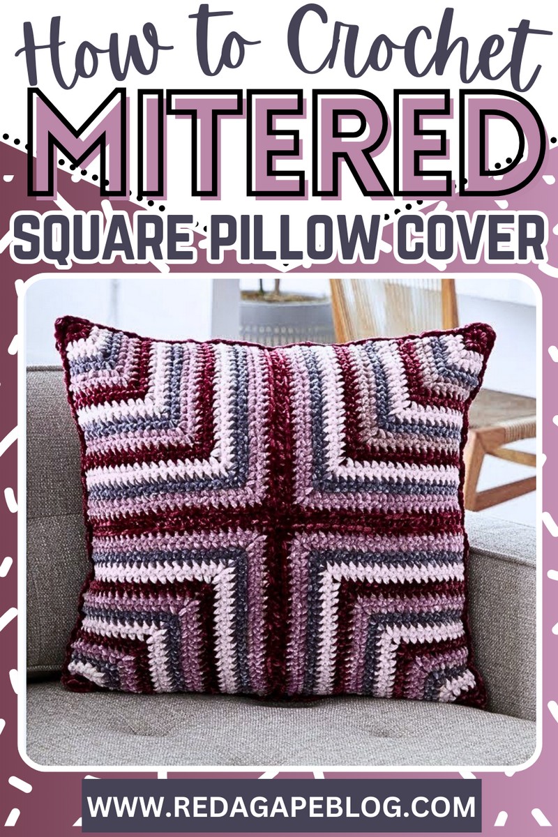 Mitered Squares Crochet Cushion
