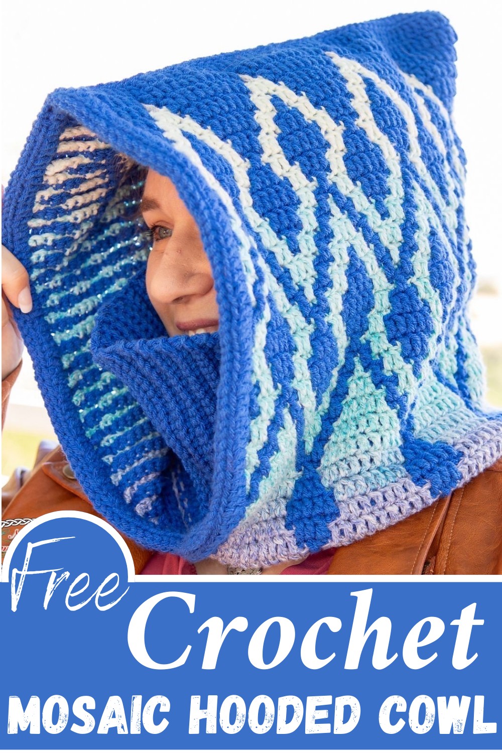 Mosaic Crochet Hooded Cowl