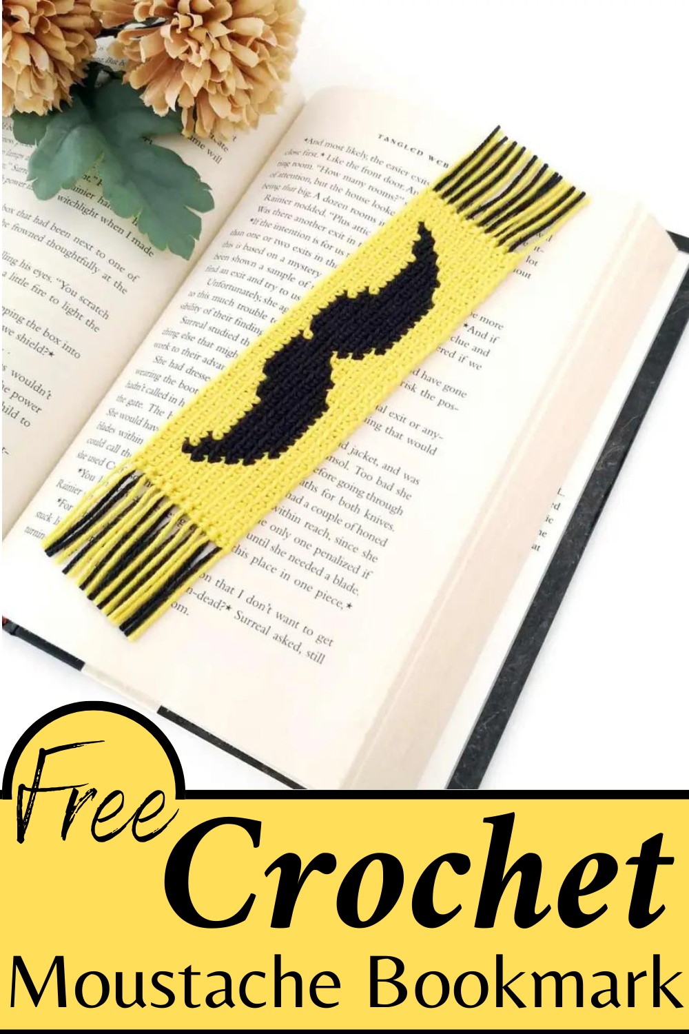 Moustache Crochet Bookmark
