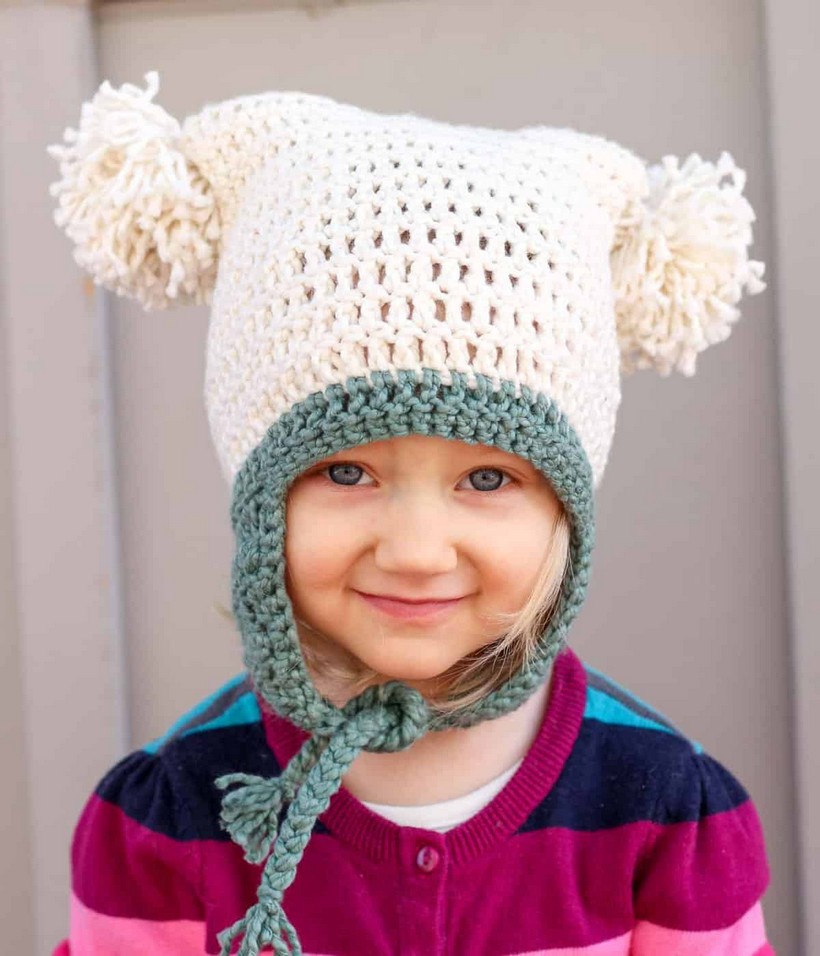 Pom Pom Party Free Beginner Crochet Hat Pattern