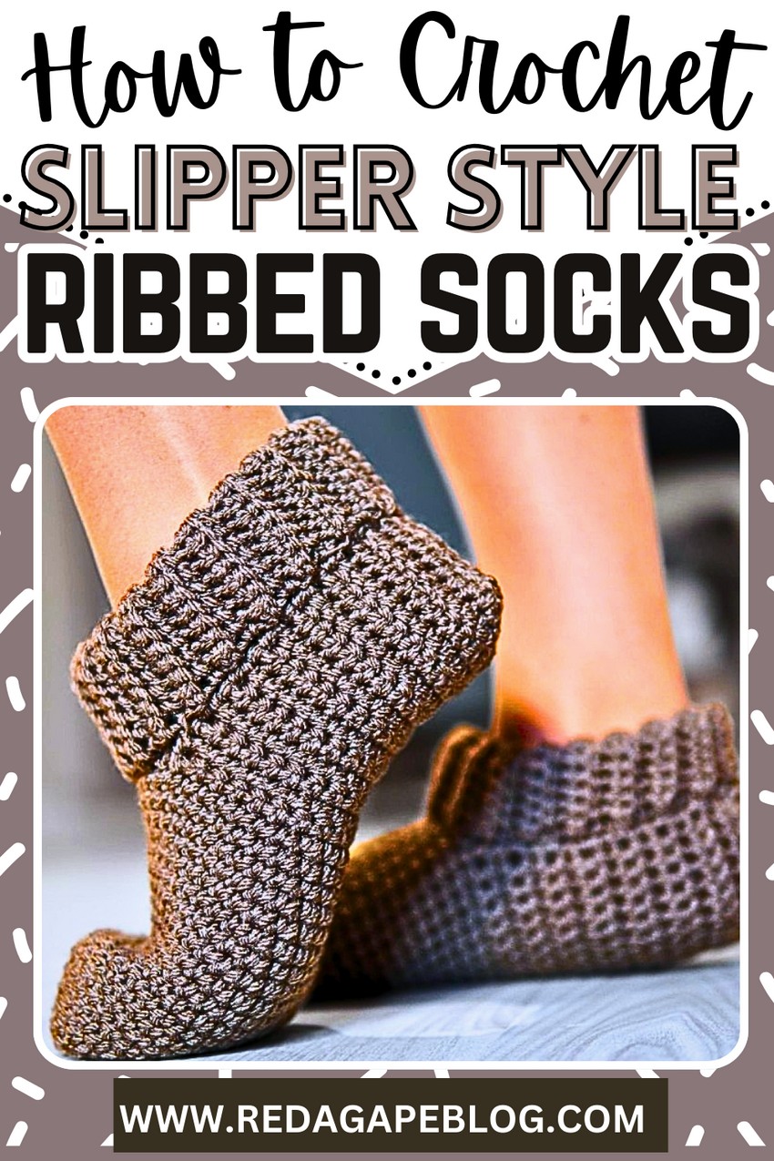 Ribbed Slipper Socks Crochet Pattern