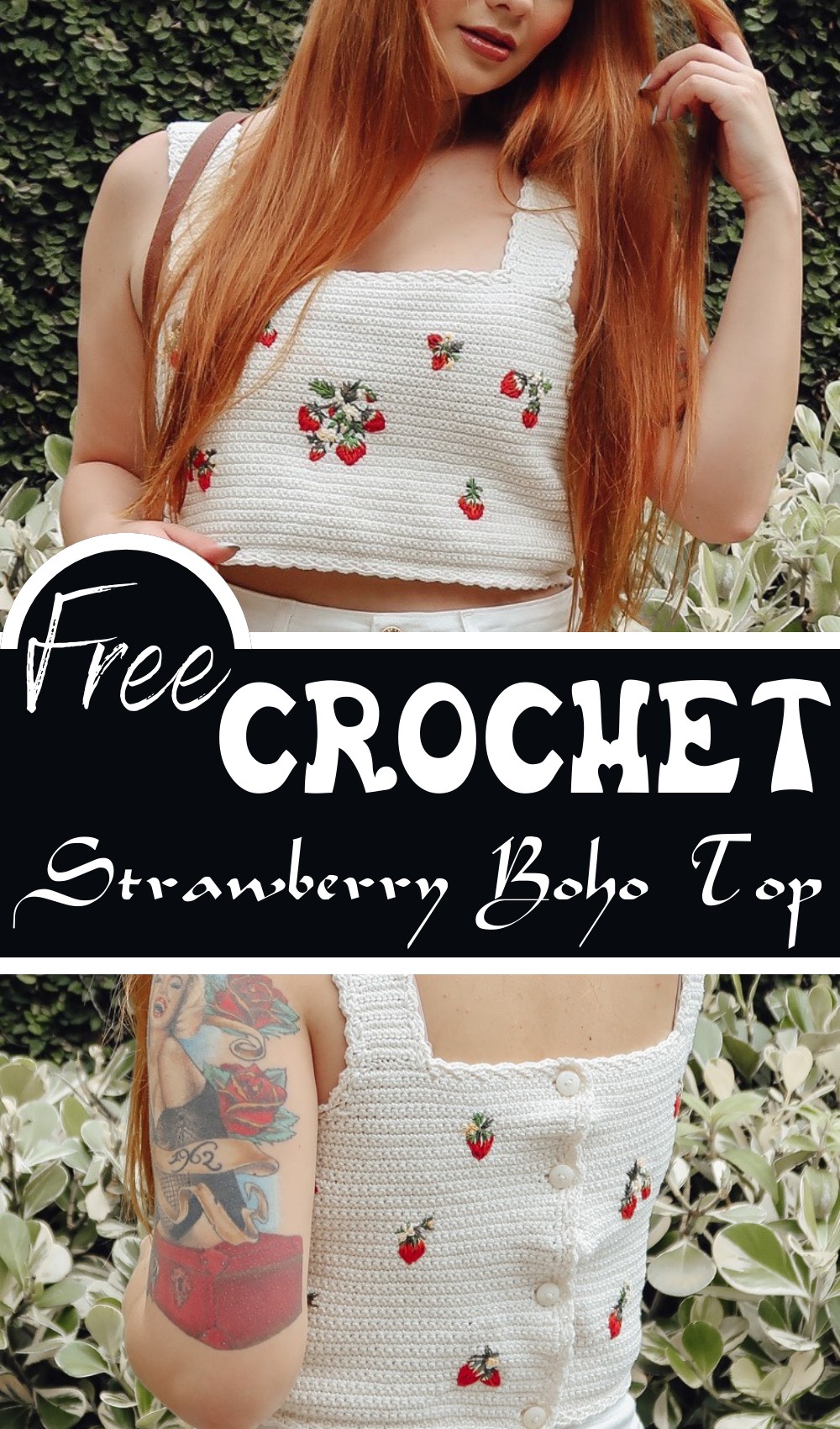 Strawberry Boho Cropped Top