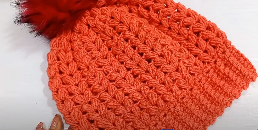 Super Easy Crochet Puff Stitch Beanie