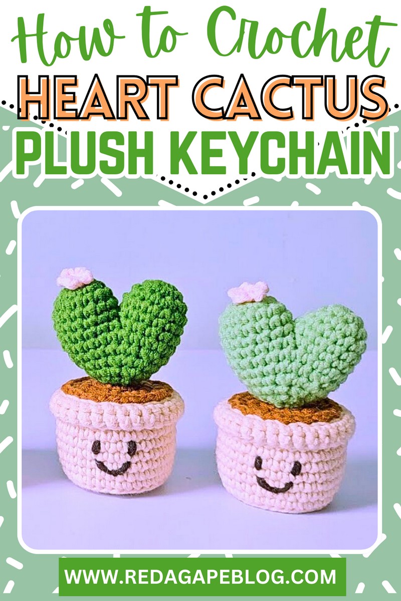 crochet heart cactus