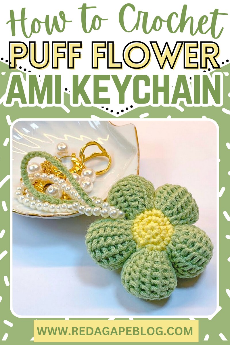 flower crochet keychain