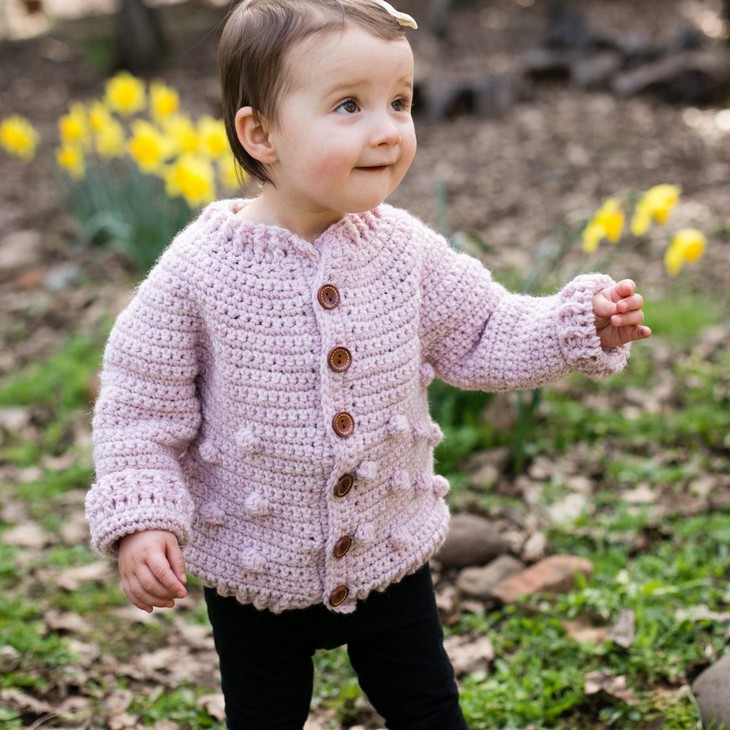 Bobble Baby Cardigan Crochet Pattern