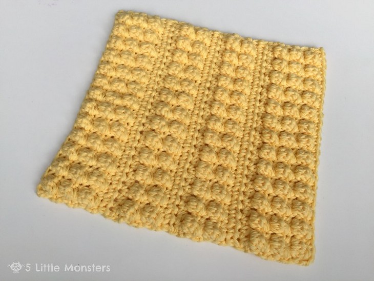 Bobble Stripe Crochet Dishcloth