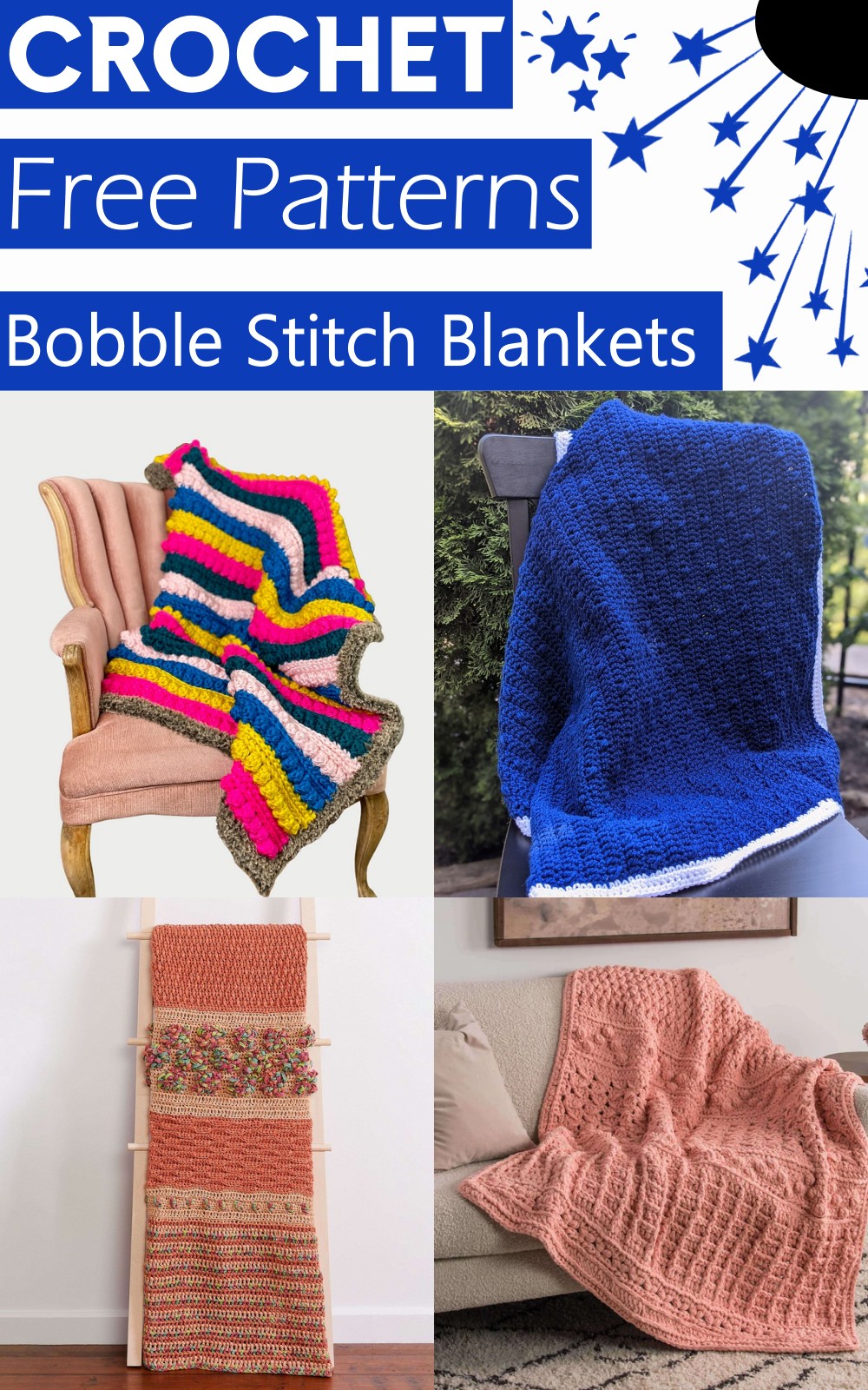 Crochet Bobble Stitch Blankets Patterns 1