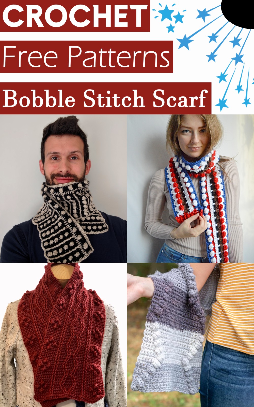 Crochet Bobble Stitch Scarf Patterns 1