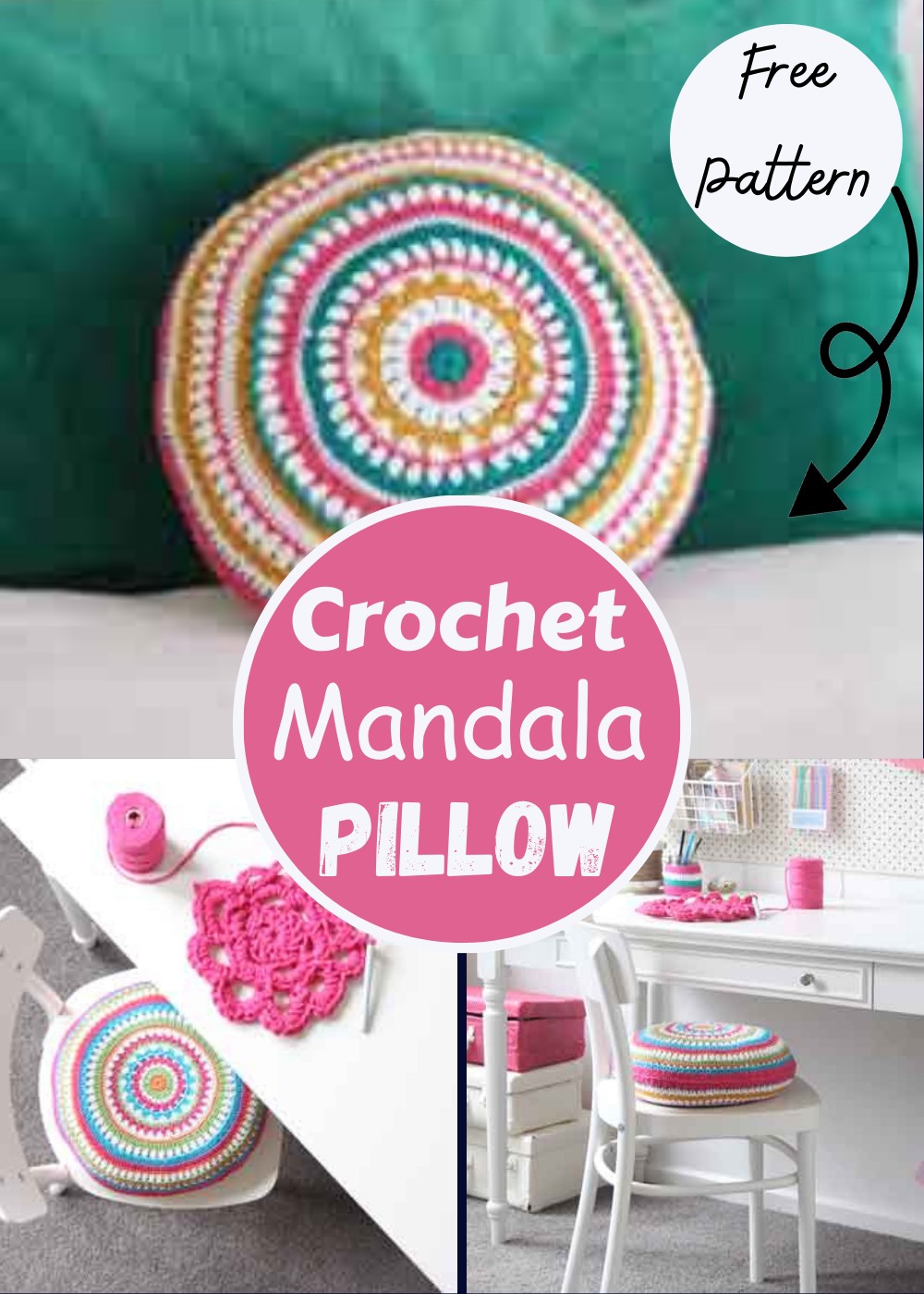 Crochet Mandy’s Large Mandala Pillow Pattern For Beginners