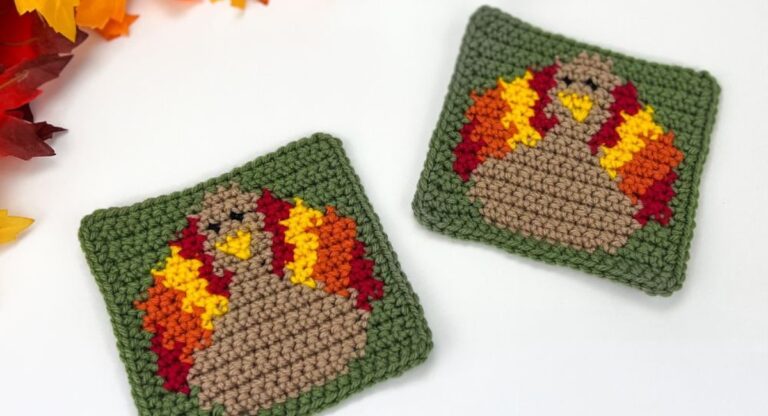 6 Crochet Turkey Coaster Patterns For Useful Thanksgiving Decor
