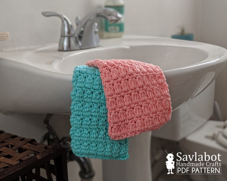 Free Crochet Bobble Stitch Washcloth Pattern