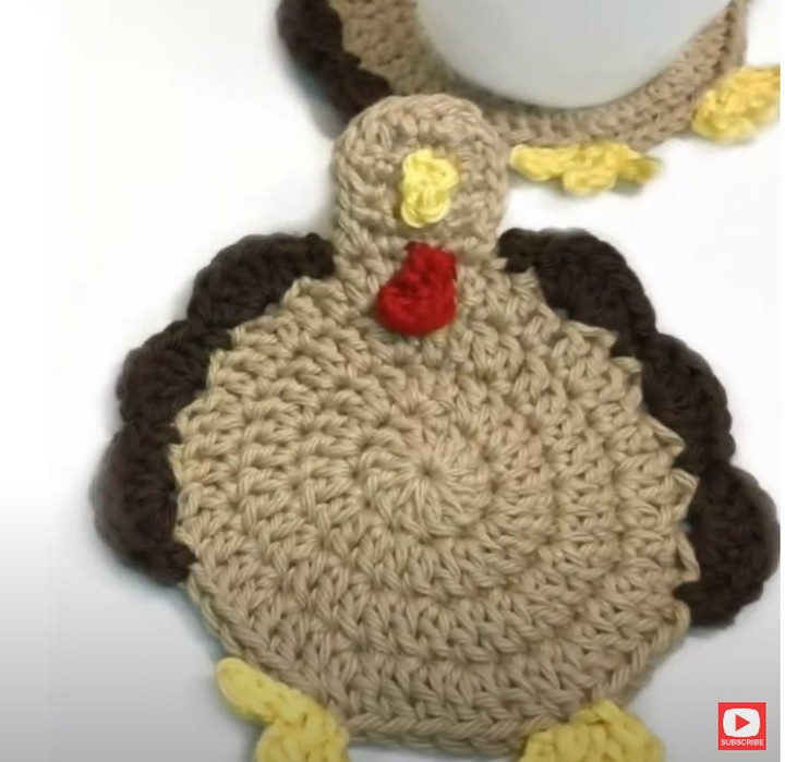 How To Crochet A Turkey Coaster Beginner Friendly