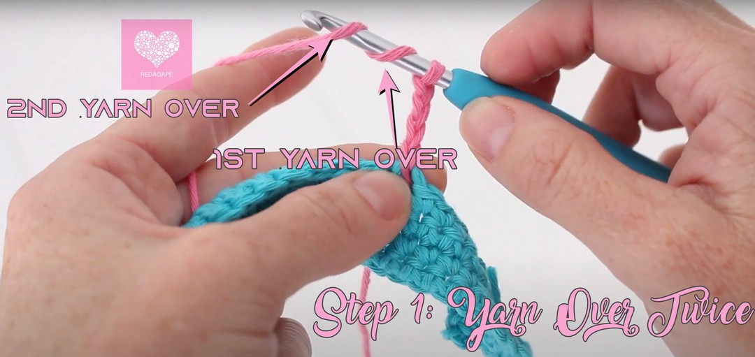 Step 1: Yarn Over Twice - How To treble Crochet 