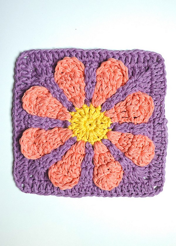 Crochet Flor Vintage Granny Square Pattern 