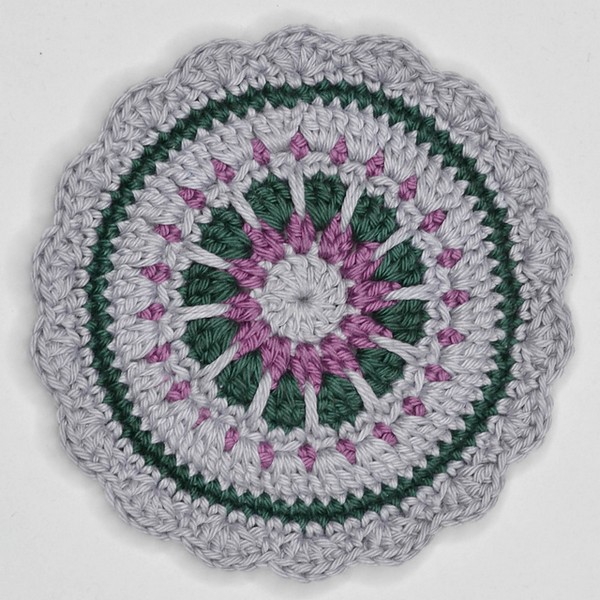 Crochet Mandala Coaster Shine Pattern