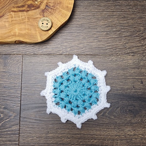 Crochet Snowflake Hexagon Coaster Pattern