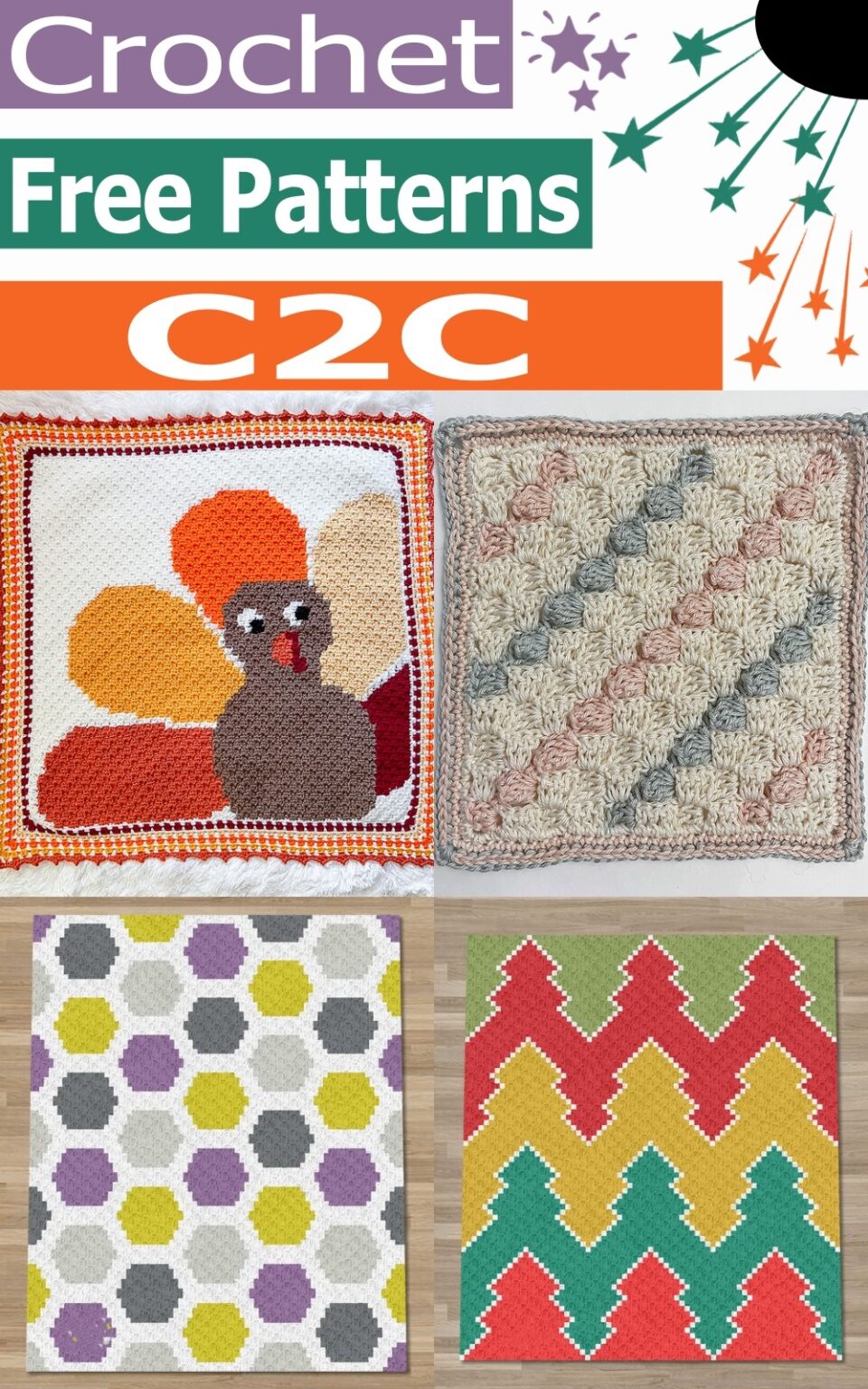 15 Free Crochet C2C Patterns For Useful, Cozy & Stylish Items - Red ...