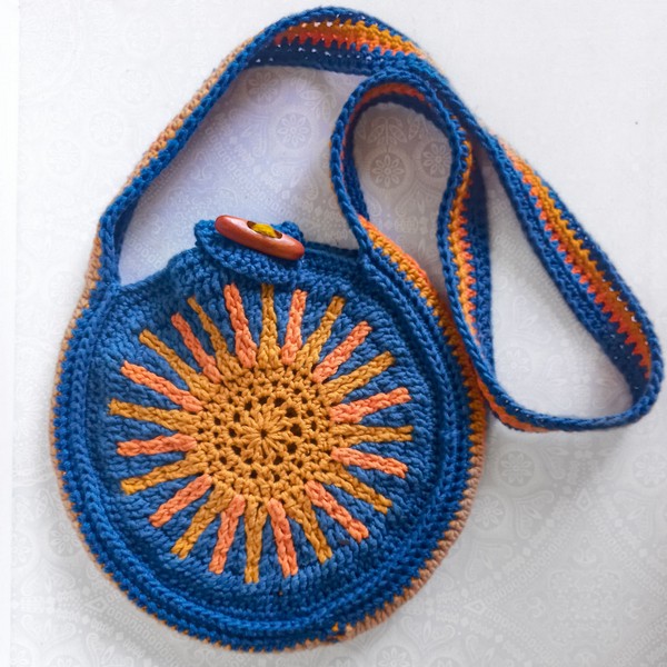 African Sun Round Pouch Tote Bag