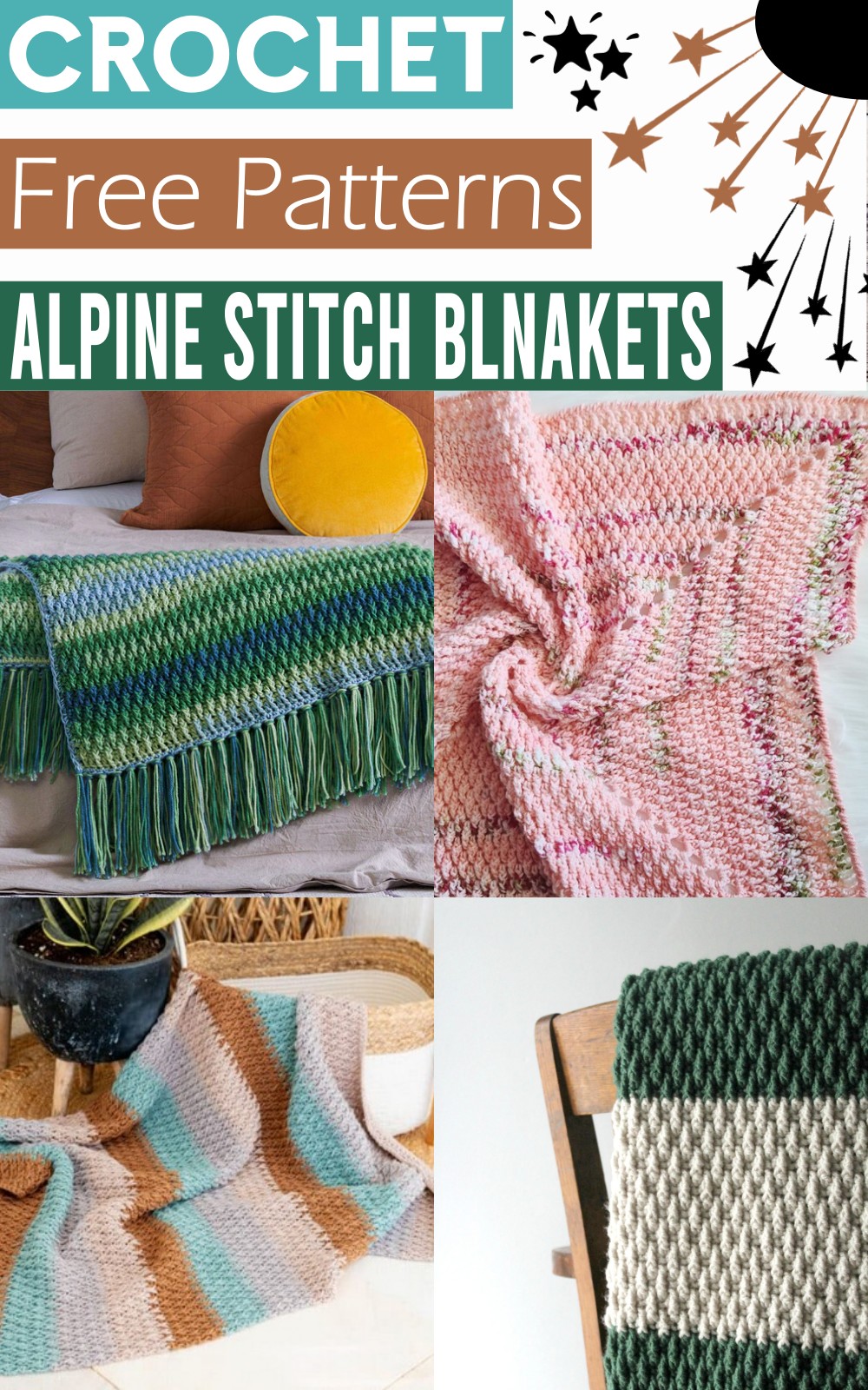 Alpine Stitch Crochet Blnakets Patterns