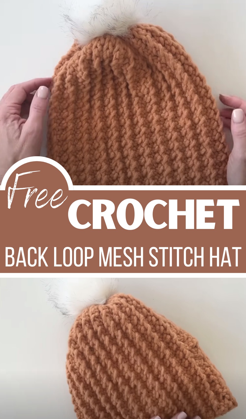 Crochet Back Loop Mesh Stitch Hat