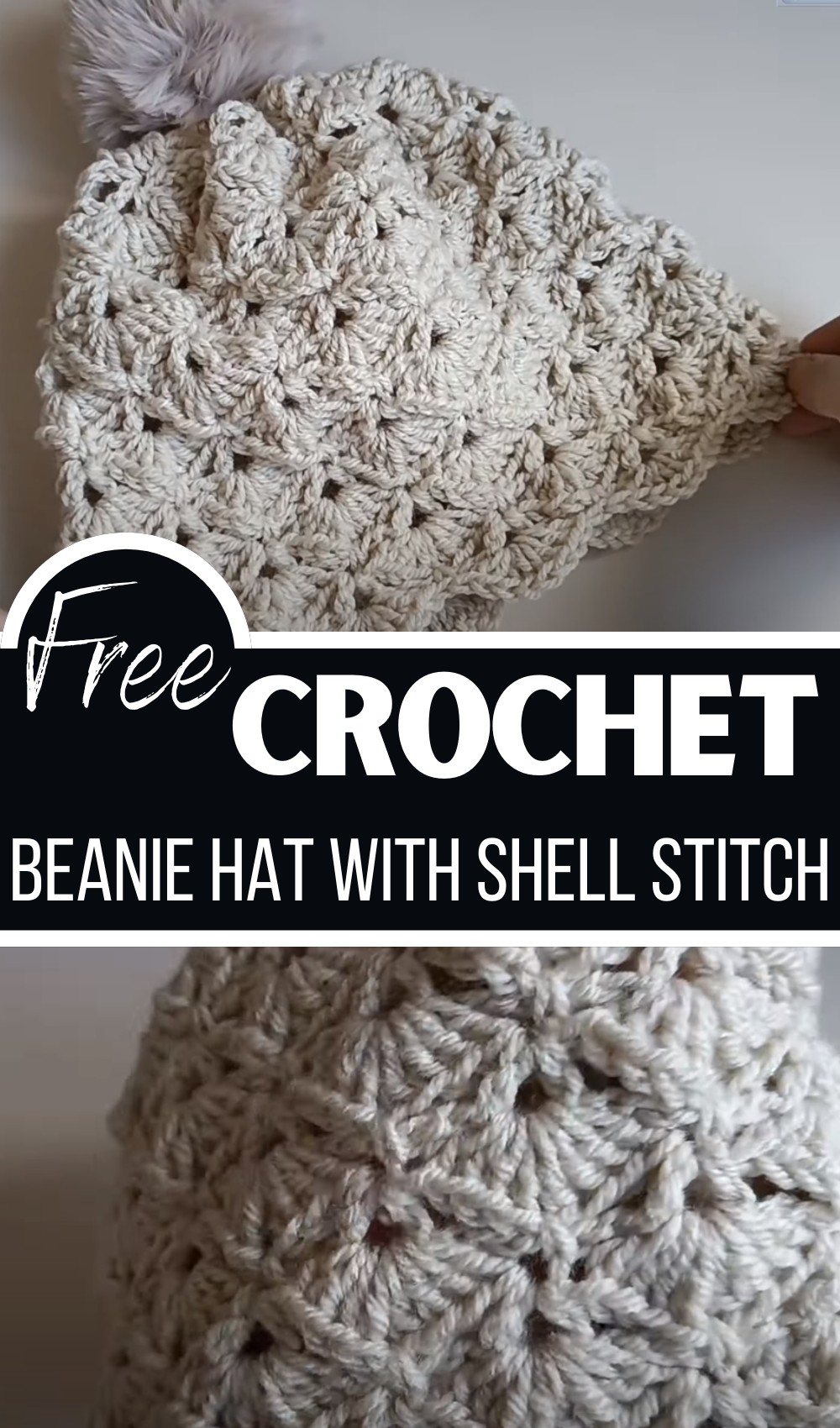 Beanie Hat With Shell Stitch Pattern