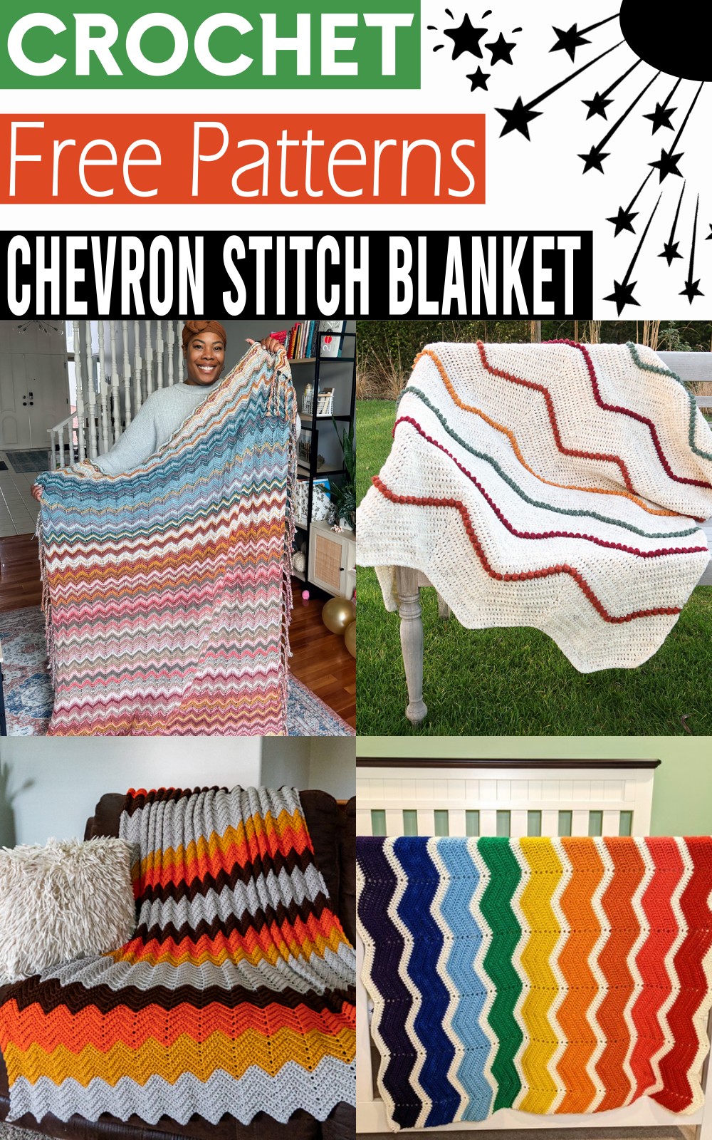 Chevron Stitch Crochet Blanket Patterns