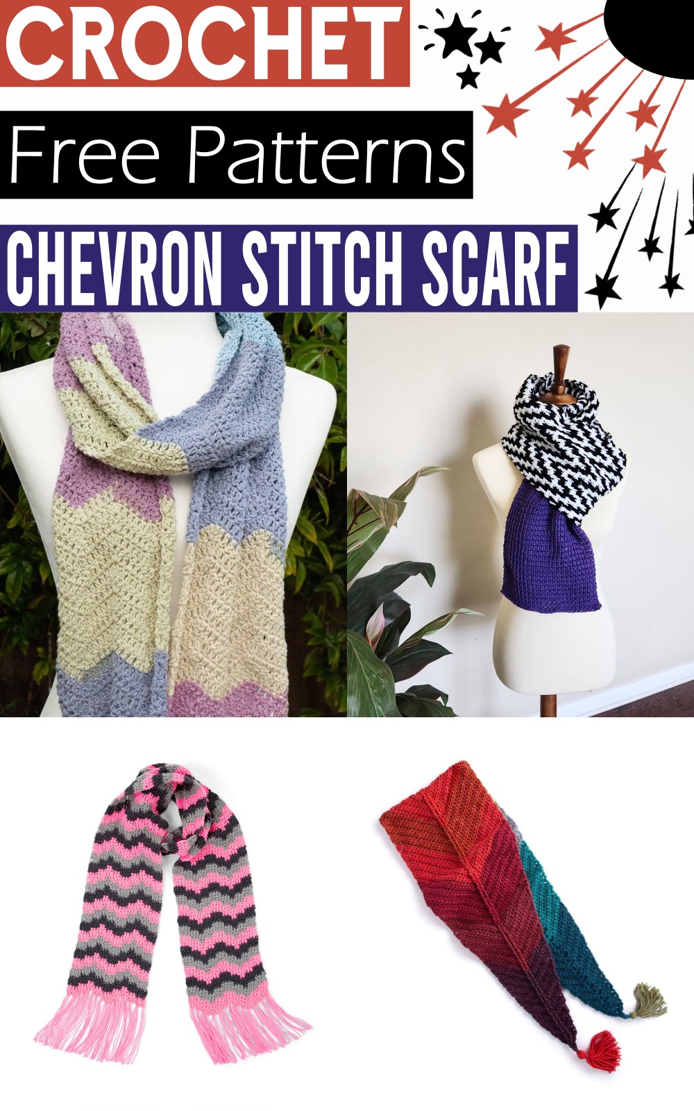 Chevron Stitch Crochet Scarf Patterns