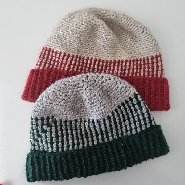 Color Changing Moss Stitch Beanie