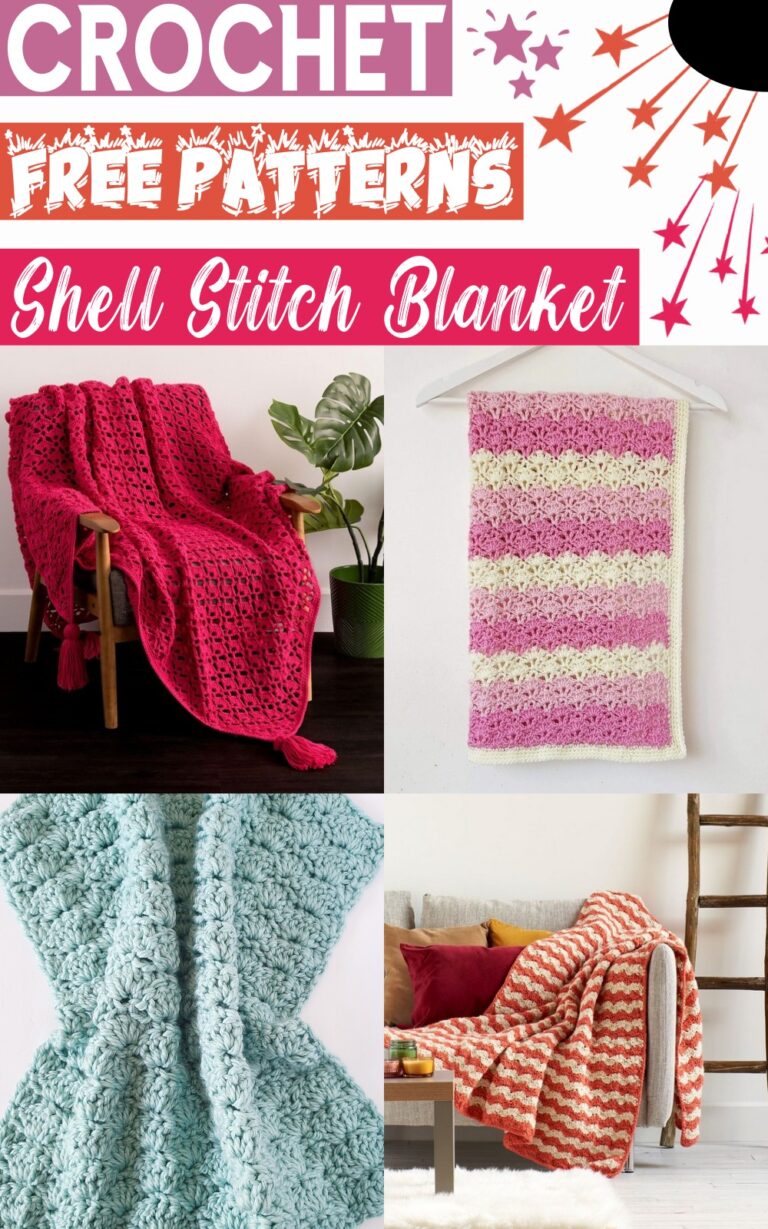 10 Free Crochet Shell Stitch Blanket Patterns For Winter - Red Agape Blog