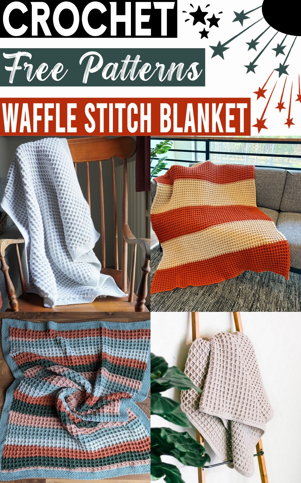Free Crochet Waffle Stitch Blanket Patterns