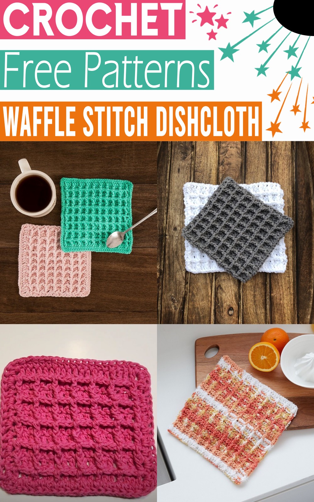 Crochet Waffle Stitch Dishcloth