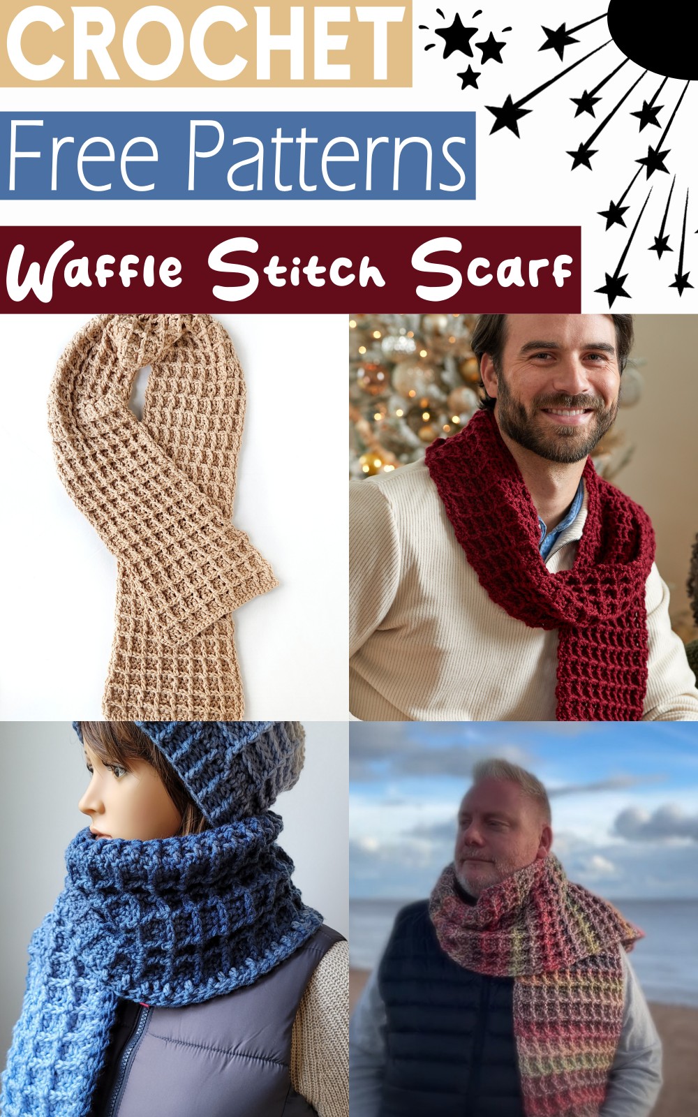 Free Crochet Waffle Stitch Scarf Patterns